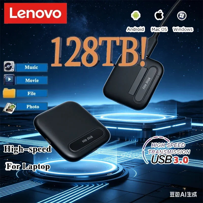 Disco Duro Externo Original Lenovo para Laptop, PC, SSD de Escritorio, 256TB