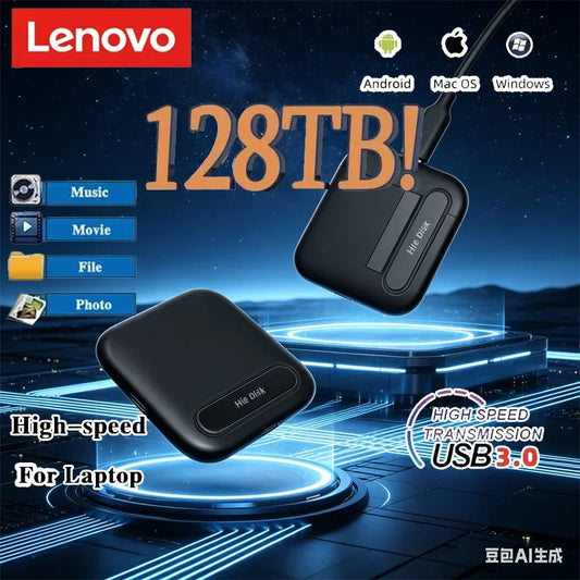 Disco Duro Externo Original Lenovo para Laptop, PC, SSD de Escritorio, 256TB